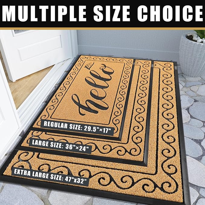 Yimobra Welcome Mats for Front Door 36x24, Heavy Duty Waterproof Outdoor Door - Image 5