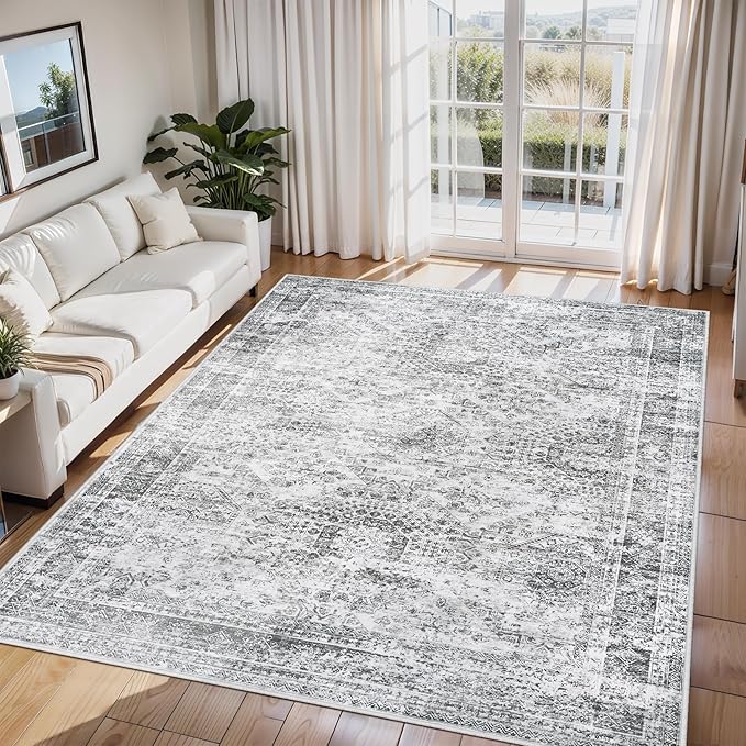 Aelenmu 8x10 Area Rugs for Living Room Washable Bedroom Dining Room Grey | - Image 9