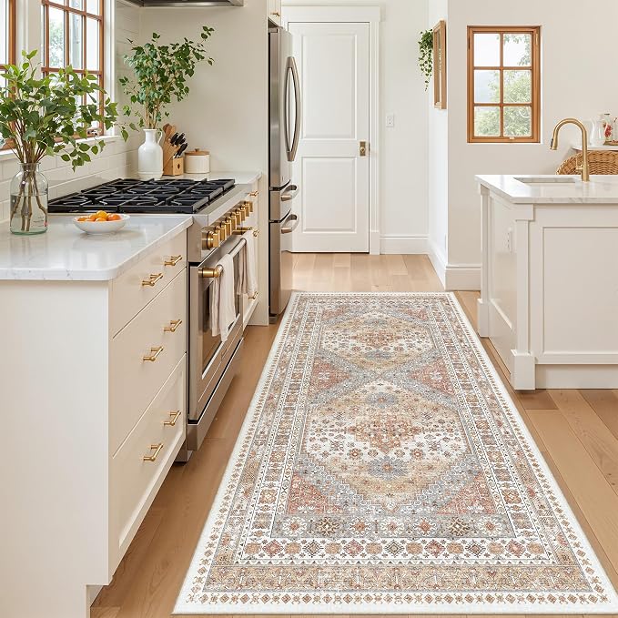 4x8 Rugs for Bedroom Vintage Wide Runner Rug for Hallway, Low Pile Soft - Image 9