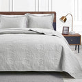 Love's cabin Quilts for Queen Bed Light Grey Bedspreads Bedding Set - Summer Lightweight Bedspread Comforter - Coin Pattern Bedding Coverlet for All Season - 3 Pieces (1 Quilt, 2 Pillow Shams)