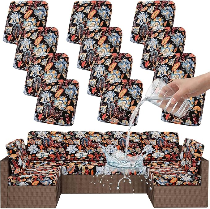 Smiry Waterproof Patio Cushion Covers, Stretch Outdoor Furniture Covers | Couch by Smiry