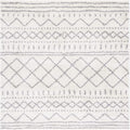 SAFAVIEH Arizona Shag Collection Area Rug - 3'2" Square, Ivory & Grey, Moroccan Design, 1.6-inch Thick, Non-Shedding, Ideal for High Traffic Areas in Living Room, Bedroom, Dining (ASG741F-3SQ)