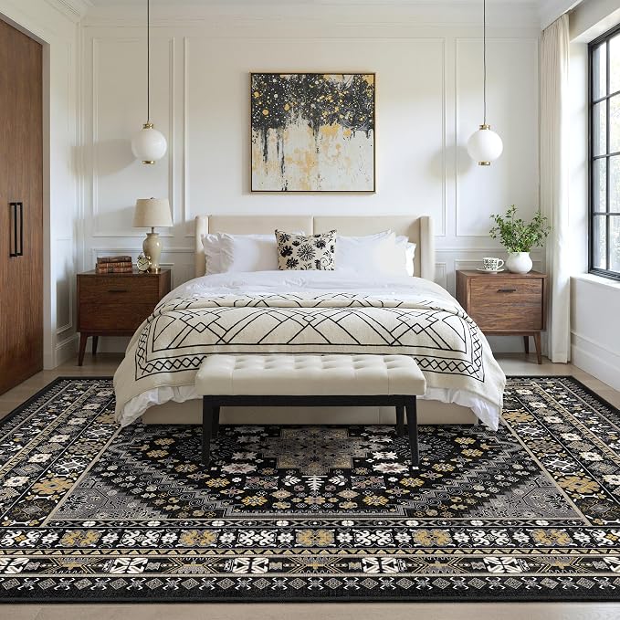 5x7 Area Rugs for Living Room, Large Washable Rug, Dining Room, Low Pile - Image 9