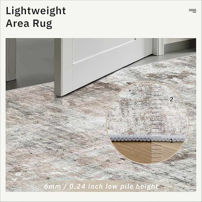 Soalmost Abstratc Runner Rug 2x5 Washable Kitchen Entry Runners Pink/Grey | - Image 7