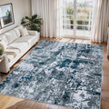 6x9 Area Rugs for Living Room Washable Bedroom Dining Room Navy Grey | Modern by Aelenmu