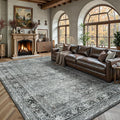 6x9 Area Rugs - Washable Vintage Retro Living Room Rug, Soft Ultra Thin Non by Yarooge