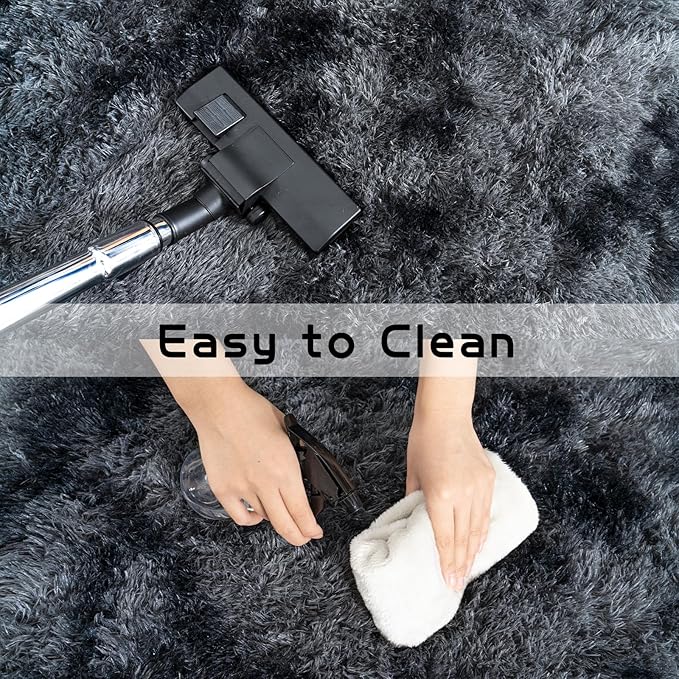 Pionblank Large Rug for Living Room 6x9, Modern Shag Area Rug, Dark Grey | Soft - Image 6