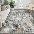 LOONGRUG Area Rug 5x7 Washable Neutral Modern Living Room Rugs Black Gold | by LOONGRUG