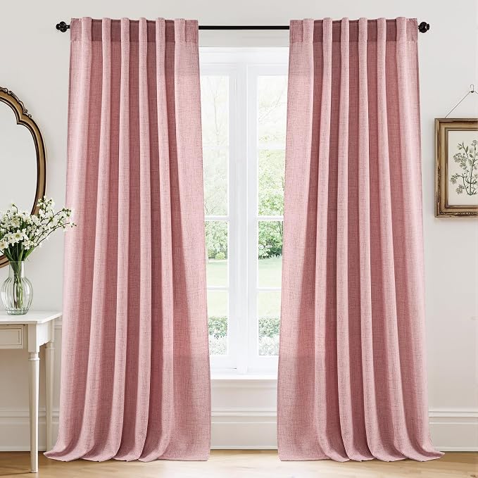 RYB HOME Sheer Curtains 108 inches, Extra Long Floor to Ceiling Curtains | by RYBHOME