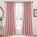 RYB HOME Farmhouse Boho Linen Sheer Curtains 90 inches Long by RYBHOME