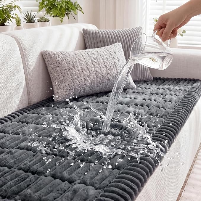 Fixwal Waterproof Flannel Dog Couch Cover, 27.6" x 88", Dark Grey | Integrated by Fixwal