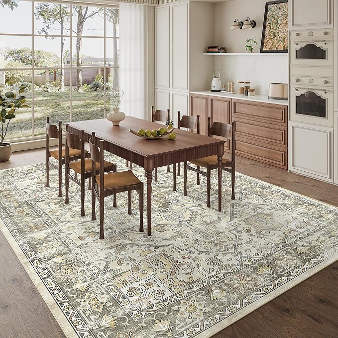 8x10 Area Rugs for Living Room, Large Washable Rug, Dining Room, Low Pile - Image 8