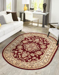 Rugs.com Aditi Collection Rug – 5x8 Oval Red Medium-Pile Rug Perfect by Rugscom