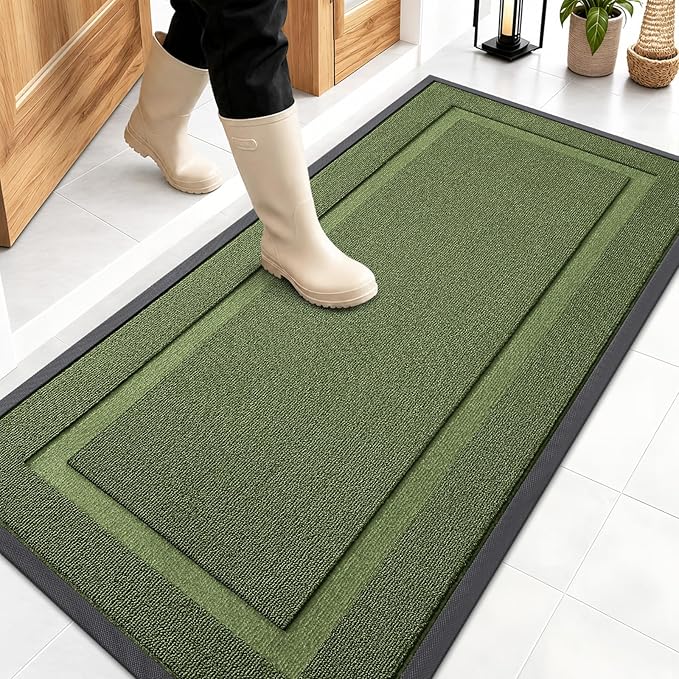 OLANLY Front Door Mat Outside 47x23, All-Season Heavy-Duty Rubber Doormat | by OLANLY