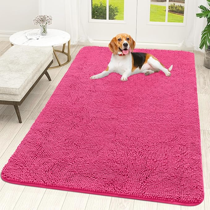 OLANLY Dog Door Mat for Muddy Paws 59x35, Super Absorbent Chenille Mud Mat | by OLANLY