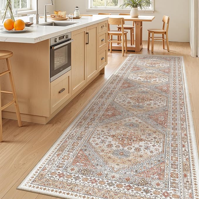3x12 Runner Rug Non Slip, Washable Hallway Runner Rug, Living Room, Long Rug by Zesthome