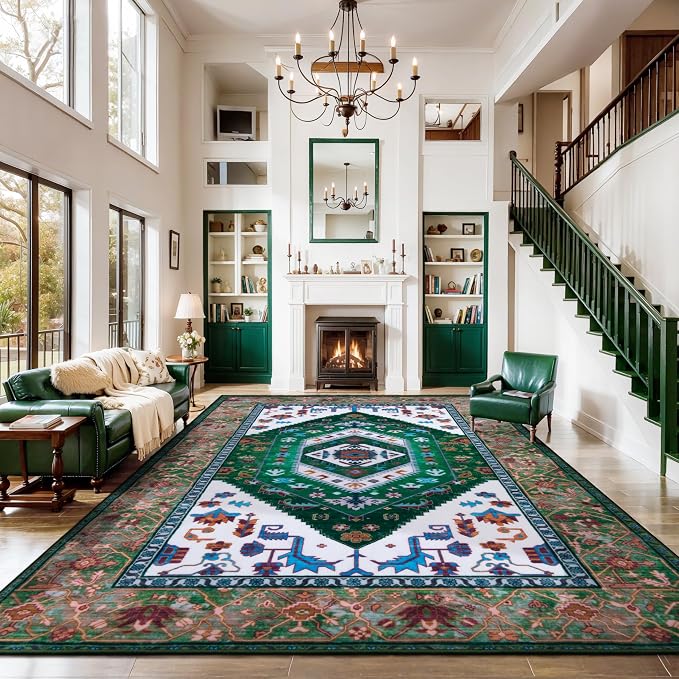 SERISSA 9x12 Washable Non Slip Boho Area Rug - Image 3