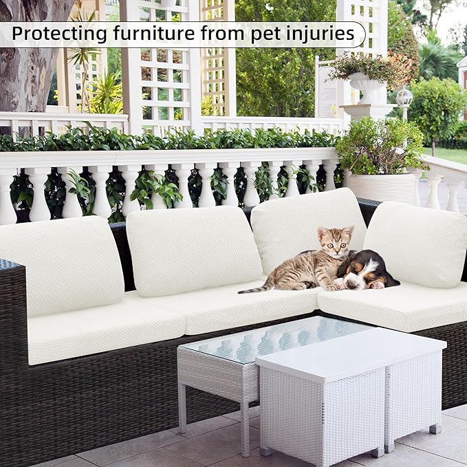 8PCS Patio Cushion Covers.Patio Furniture Couch SeatSlipcovers | Washable - Image 6