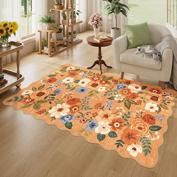 DUKINO 3x5 Area Rugs, Non Slip Floral Washable Rug - Image 3