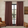 Chestnut Brown 100 Inch Floor Length Linen Blackout Curtains by Twodrapes