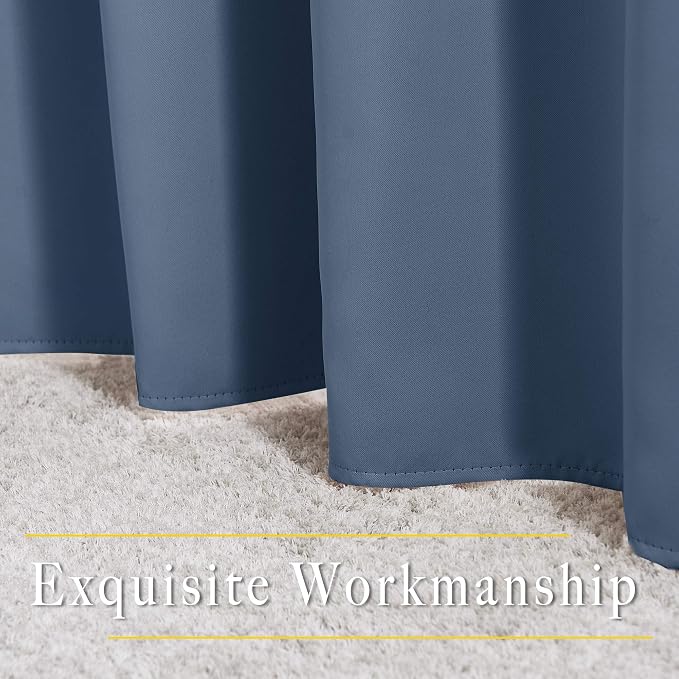 NICETOWN Stone Blue Curtains 96 inches Long, Grommet Thermal Insulated Blackout - Image 6