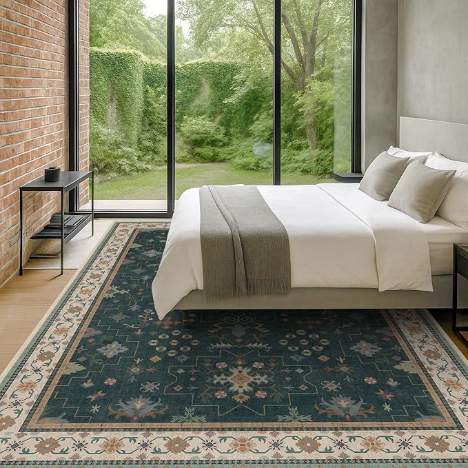 Dark Green Oushak Living Room Rug 10x14 - Image 9