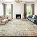 Soalmost 9x12 Area Rugs for Living Room Washable Rug Abstract Orange/Brown | by Soalmost