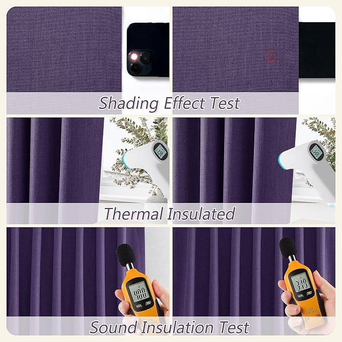 100% Blackout Curtains 84 Inch Length 2 Panels Set - Image 5