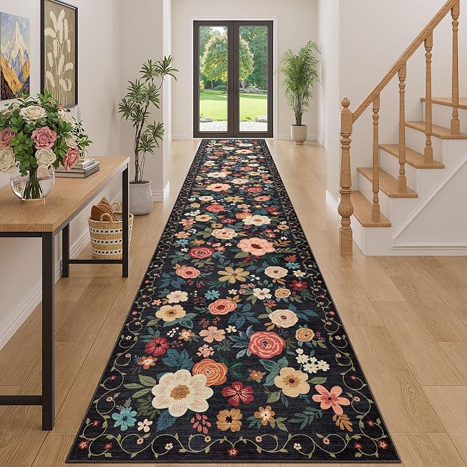 DUKINO 3x16 Runner Rug for Hallway, Non Slip Long Washable Rug, Low Pile by DUKINO