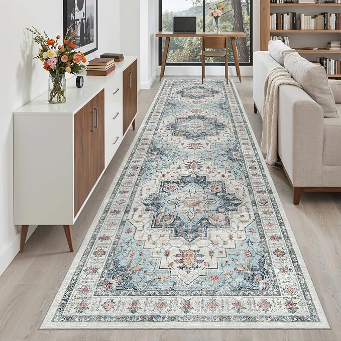 Madane Hallway Runner Rug 3x12 Washable Kitchen Runners 12ft, Soft Low-Pile by Madane