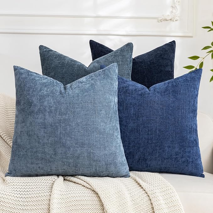 Set of 4 Soft Textured Decorative Throw Pillow Covers 24x24 Inch Cozy Farmhouse by Cozoomy