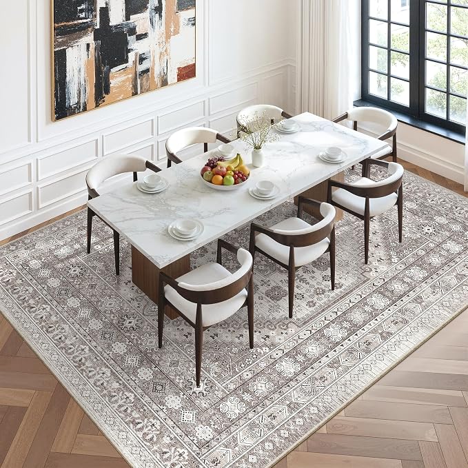 10x12 Area Rugs for Living Room, Large Washable Rug, Dining Room, Low Pile - Image 8