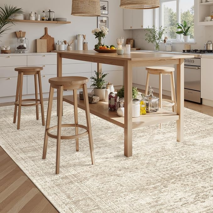 Soalmost 9x12 Area Rugs for Living Room Washable Rug Non-Slip Beige | Large - Image 10