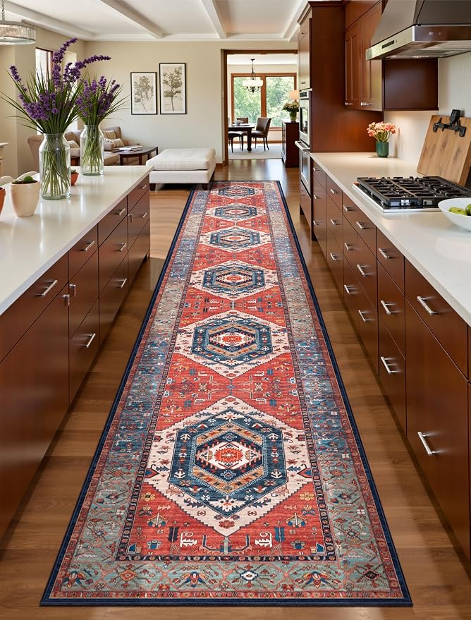 SERISSA 2'6"x16' Washable Non Slip Boho Runner Rug - Image 2