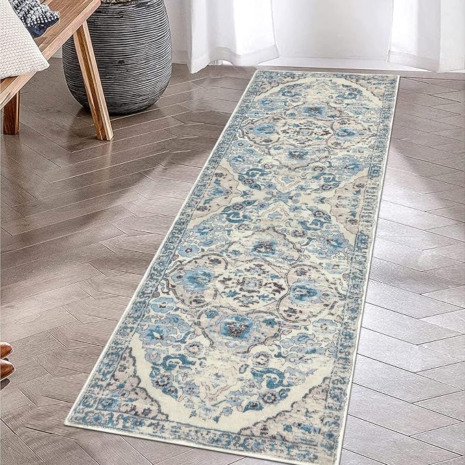 HEBE Hallway Runner Rug 2'x6', Washable Non Slip Kitchen Rug Runner | Soft Boho - Image 7