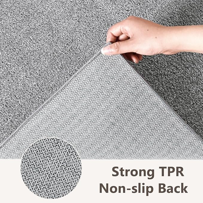 4x6 Grey Area Rug Washable Non-Slip Soft Thin - Image 6