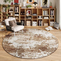 Brown Round Area Rugs 4ft Washable Circle Rug by Acapet