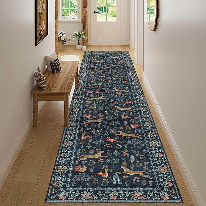 DUKINO 2.6x12 Hallway Runner Rug, Washable Animal Rug Non Slip, Stain Resistant - Image 6