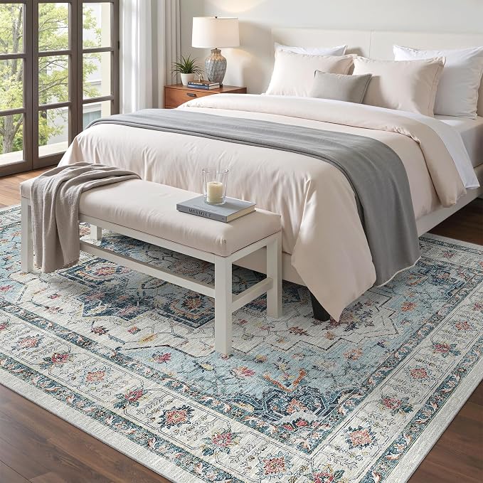 Madane 5x7 Area Rugs for Living Room, Non-Slip Washable Rug, Soft Low Pile - Image 2