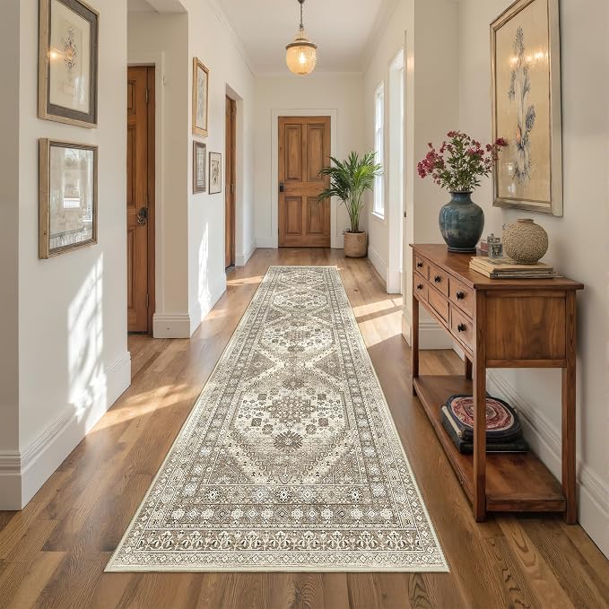 2.5x10 Kitchen Runner Rug Non Slip Vintage Washable Rugs, Carpet Runner - Image 5