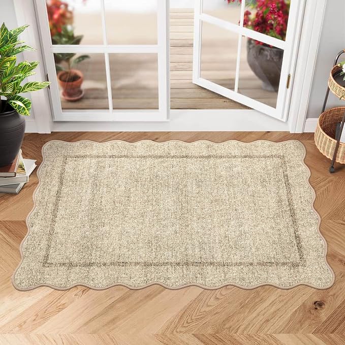 GarveeHome Scalloped Door Mat 2x3 Rugs - Image 2