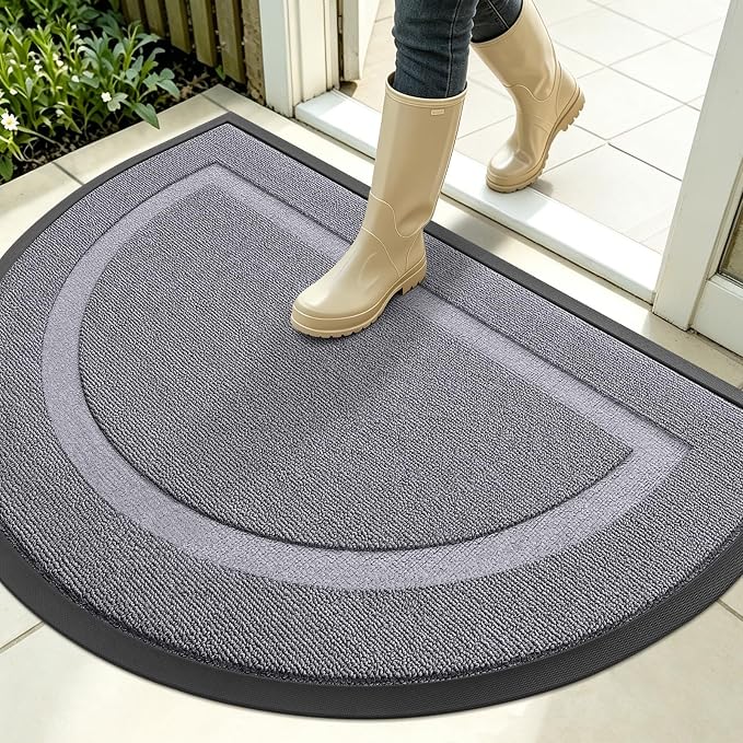 OLANLY Half Circle Front Door Mat Outside 35x23 All-Season Rubber Doormat | by OLANLY