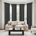 MIULEE 84 Inch Length Dark Grey Blackout Bedroom Curtains Set of 4 | Thermal by MIULEE