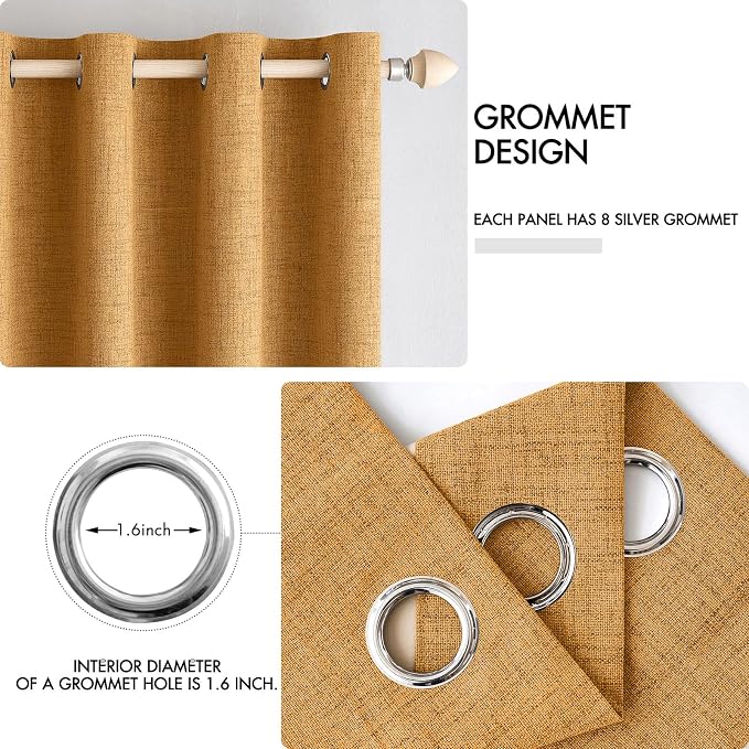 MIULEE 100% Blackout Linen Curtains - Image 4