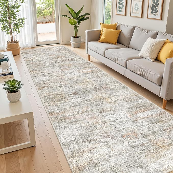 2'6 x 10' Runner Rug Non Slip, Washable Kitchen Rugs, Living Room, Long Rug - Image 5