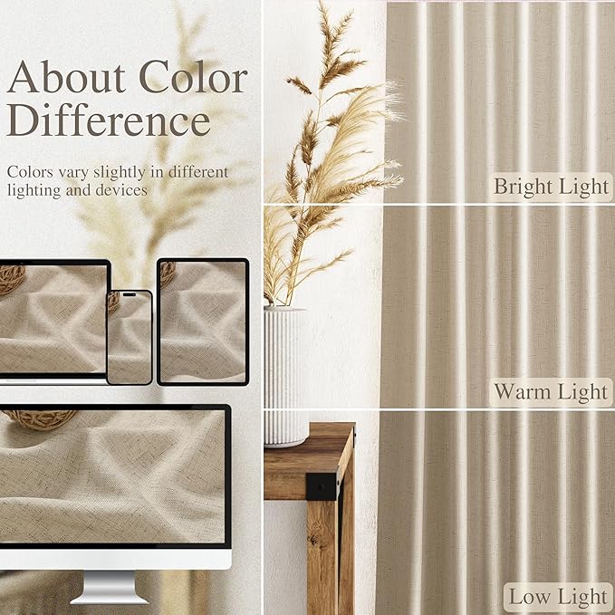 Taupe Burlywood Curtains 108 Inches Long - Image 3