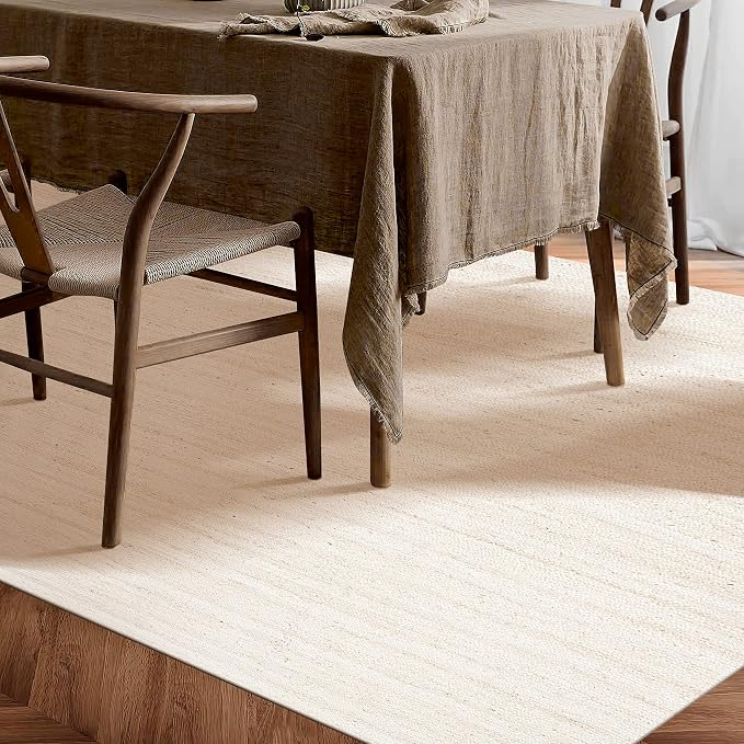 Hausattire Hand Woven Jute Braided Rug, Off White | 100% natural jute, - Image 4