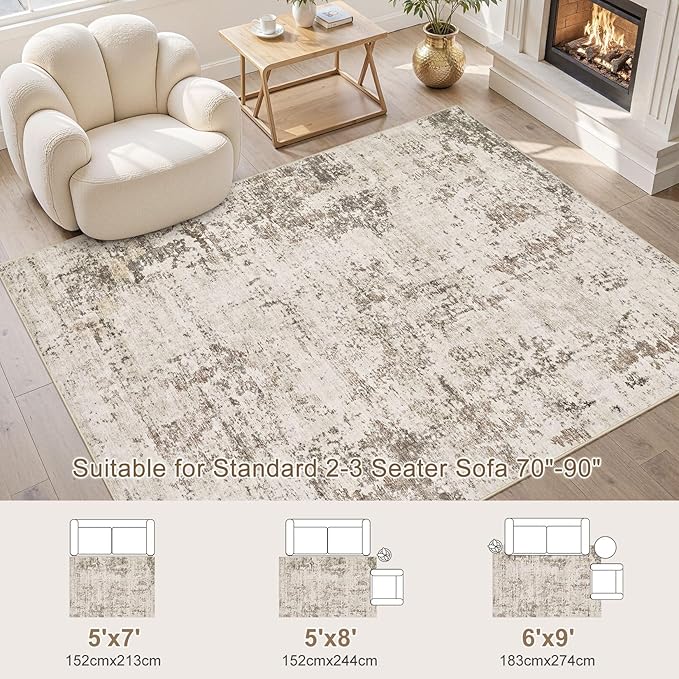 UERMEI 5x7 Area Rug Living Room Rugs - Image 4