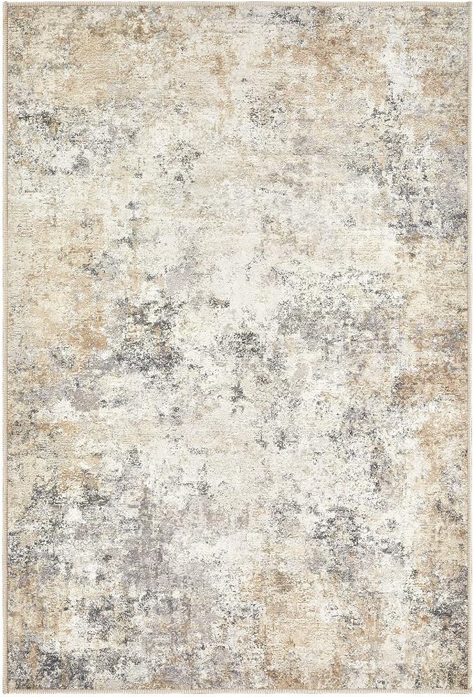 UERMEI 2x3 Entryway Area Rug: Washable Neutral Modern Abstract Small Rug - Image 8