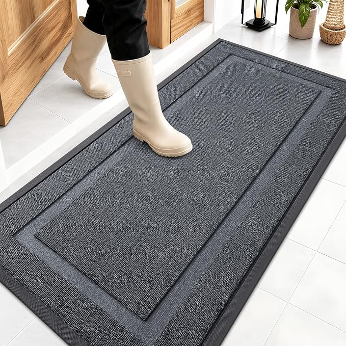 OLANLY Front Door Mat Outside 47x23, All-Season Heavy-Duty Rubber Doormat | by OLANLY